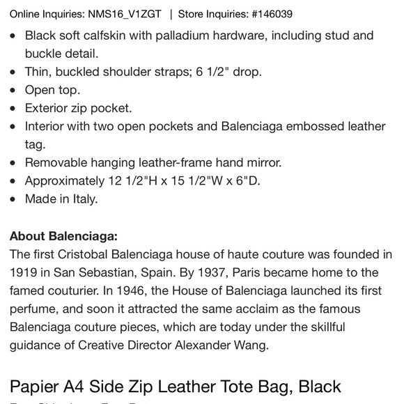 Balenciaga Black Veau Papier A4 Zip Around Tote Handbag - Picture 14 of 15